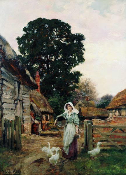 The Dairy Maid (board) de Henry John Yeend King
