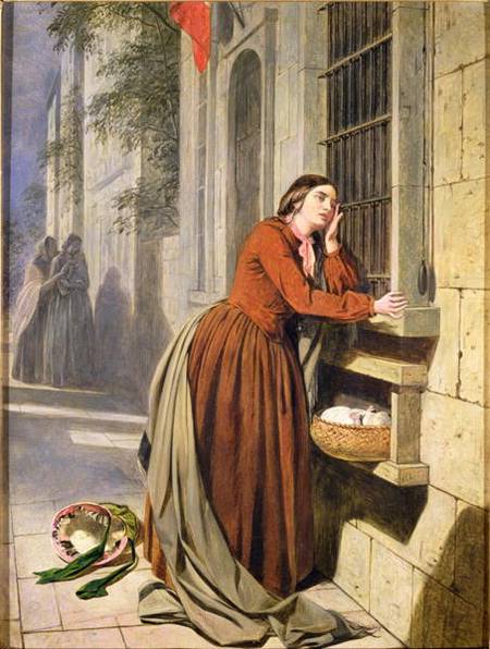 Mother Depositing Her Child in the Foundling Hospital in Paris de Henry Nelson O'Neill