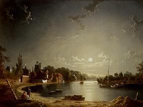 Riverside at moonlight de Henry Pether