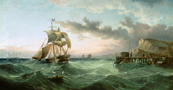 Shipping off Speeton Cliffs, Yorkshire de Henry Redmore