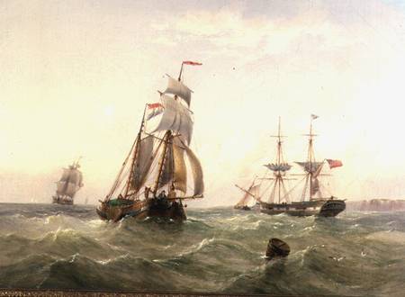 Vessels off a Coastline de Henry Redmore