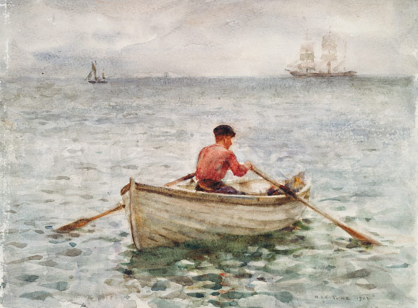 The Waterman and His Boat de Henry Scott Tuke