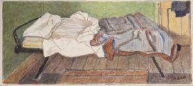 Camp bed, c.1930 (pencil & w/c on paper)