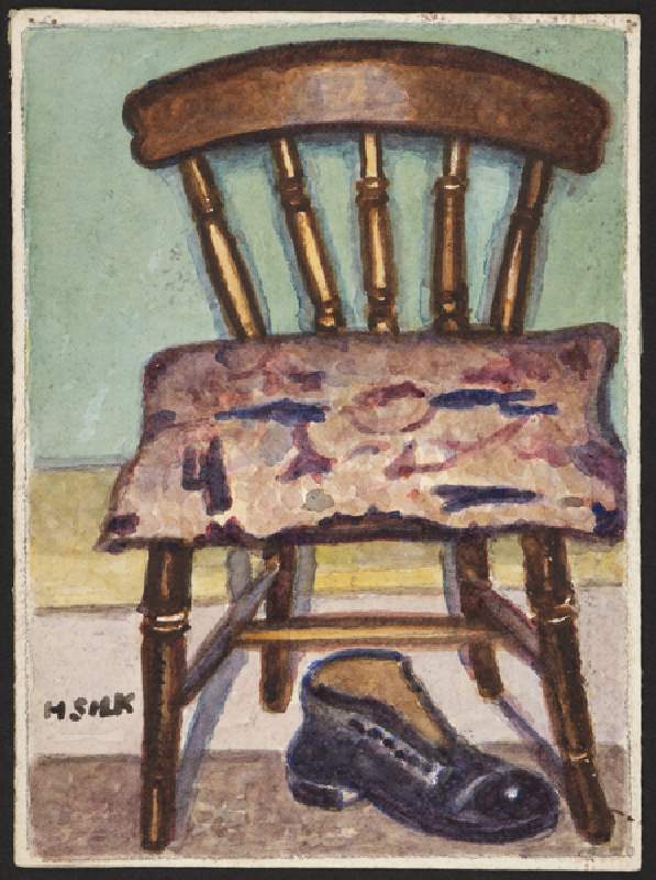 Kitchen Chair and Boot, c.1930 (pencil & w/c on paper) de Henry Silk