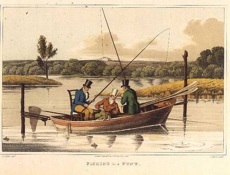 Fishing in a Punt, aquatinted by I. Clark, pub. by Thomas McLean de Henry Thomas Alken