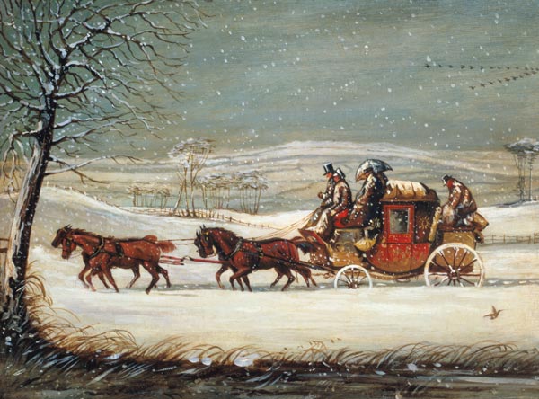 The Royal Mail in Winter de Henry Thomas Alken