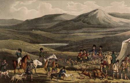 Sporting Meeting in the Highlands, aquatinted by I. Clark, pub. by Thomas McLean, 1820 de Henry Thomas Alken