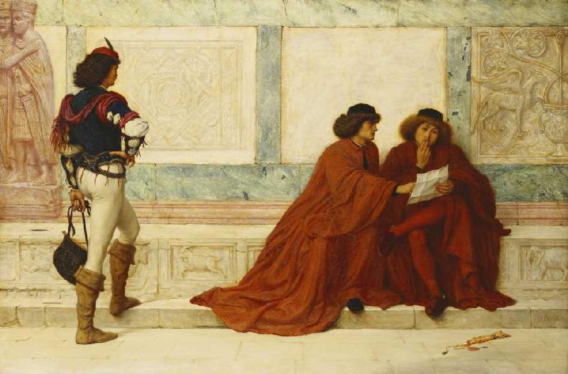 Nachricht aus Trebizond, Szene aus Shakespeare's Kaufmann von Venedig de Henry Wallis