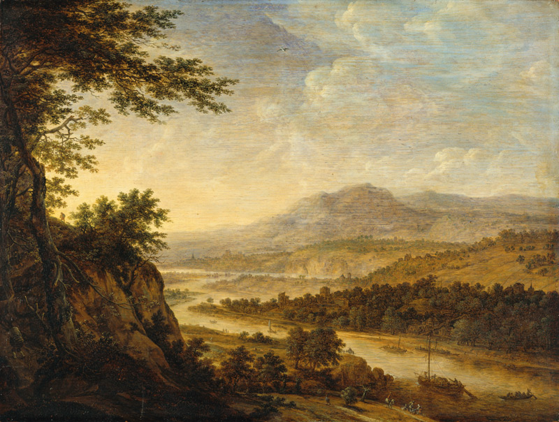 River Landscape with Rise of Cliffs de Herman Saftleven III