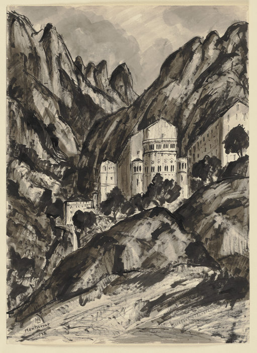 Der Berg Montserrat mit dem Benediktinerkloster Santa Maria de Montserrat de Hermann Lismann