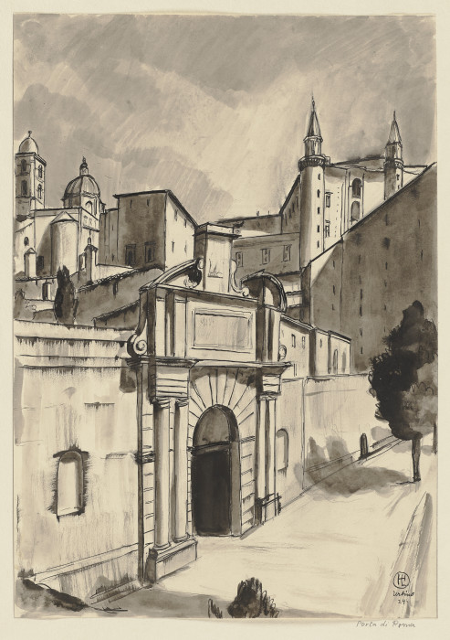 Die Porta Valbona in Urbino de Hermann Lismann