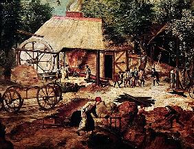 Landscape with Forge, detail of the foundry (detail of 316368)
