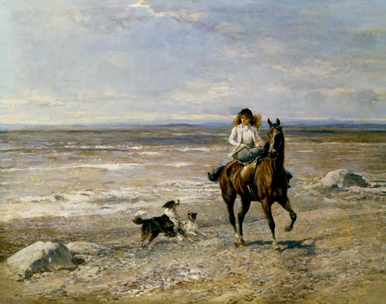 Pony Ride on the Beach de Heywood Hardy