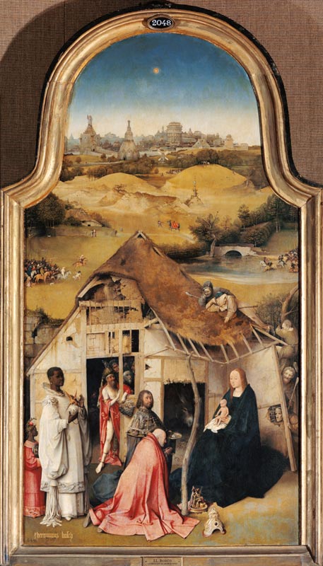 The adoration of the kings middle panel of the Epi de Jerónimo Bosch o El Bosco