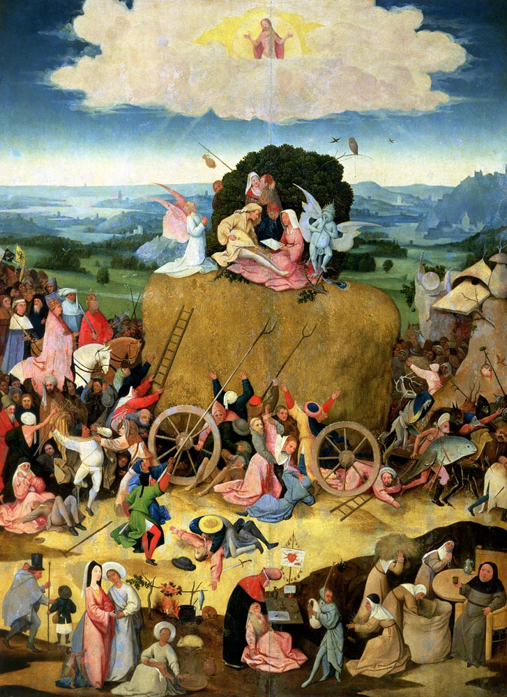 The Haywain: central panel of the triptych, c.1500 (oil on panel) de Jerónimo Bosch o El Bosco
