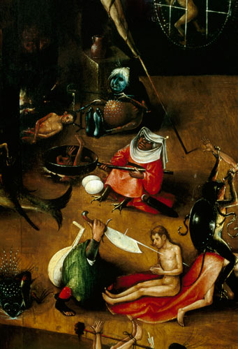 The Last Judgement (altarpiece) (detail of the Cauldron) de Jerónimo Bosch o El Bosco