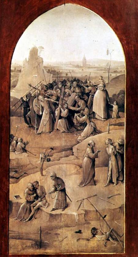 Christ on the Road to Calvary, from the Temptation of St. Anthony triptych (outside of right panel) de Jerónimo Bosch o El Bosco
