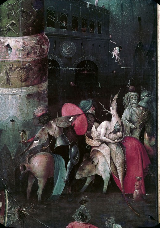 The Temptation of Saint Anthony (Detail of central panel of a triptych) de Jerónimo Bosch o El Bosco