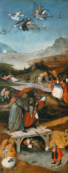 Temptation of St. Anthony (left hand panel) de Jerónimo Bosch o El Bosco