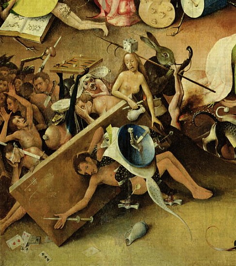 The Garden of Earthly Delights: Hell, right wing of triptych, c.1500 (detail of 322) de Jerónimo Bosch o El Bosco