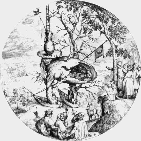 after H.Bosch, The Tree-Man / engraving de Jerónimo Bosch o El Bosco