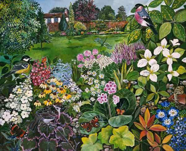 The Garden with Birds and Butterflies  de Hilary  Jones