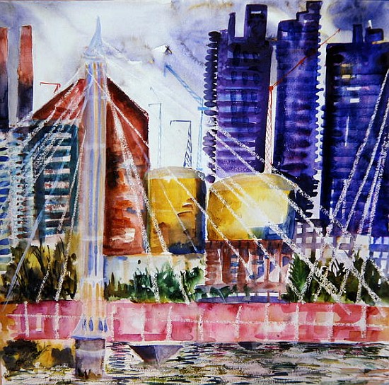 Albert Bridge, 2006 (w/c on paper)  de Hilary  Rosen