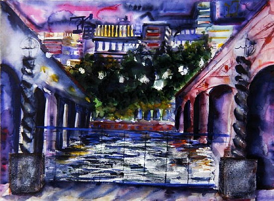 The Thames at Night, 2005 (w/c on paper)  de Hilary  Rosen