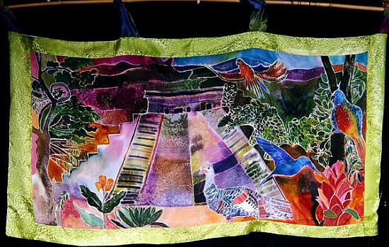 Mayan Temple, 2005 (dyes on silk)  de Hilary  Simon