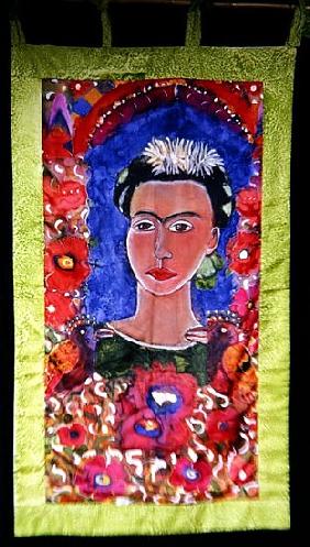 Respects to Frida Kahlo (1910-54) 2005 (dyes on silk) 