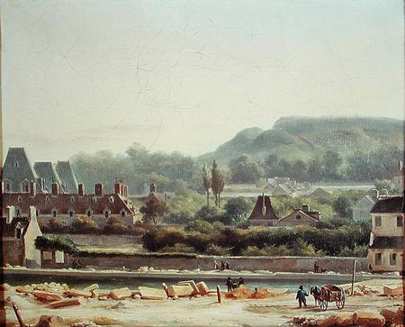 The Hopital Saint-Louis and the Buttes-Chaumont in 1830 de Hippolyte Adam