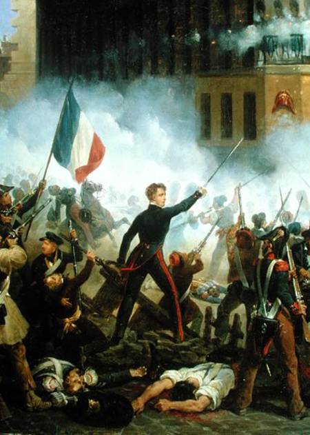 Battle in the Rue de Rohan, 28th July 1830 de Hippolyte Lecomte