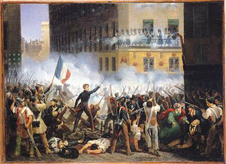 Battle in the rue de Rohan, 28th July 1830 de Hippolyte Lecomte