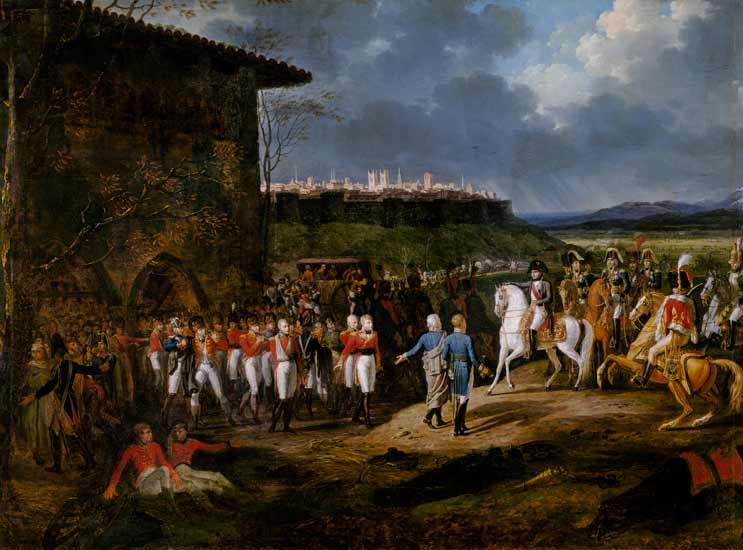 The English Prisoners at Astorga Being Presented to Napoleon Bonaparte (1769-1821) in 1809 de Hippolyte Lecomte