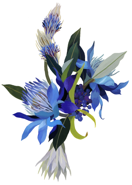 An imaginary flower with a blue base de Hiroyuki Izutsu