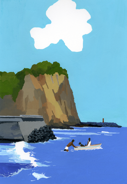 Summer and sea and boat de Hiroyuki Izutsu