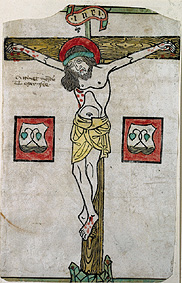 Christ at the Cross with the Coat of Arms of Tegernsee de Xilografía (Edad Media)