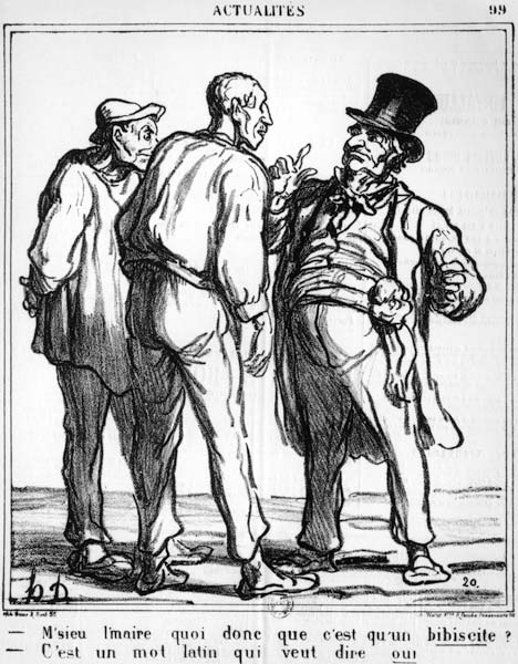 Cartoon about the plebiscite of 8th May 1870, from the Journal ''Le Charivari'' de Honoré Daumier