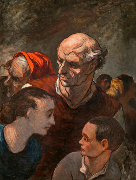 Family On The Barricades de Honoré Daumier