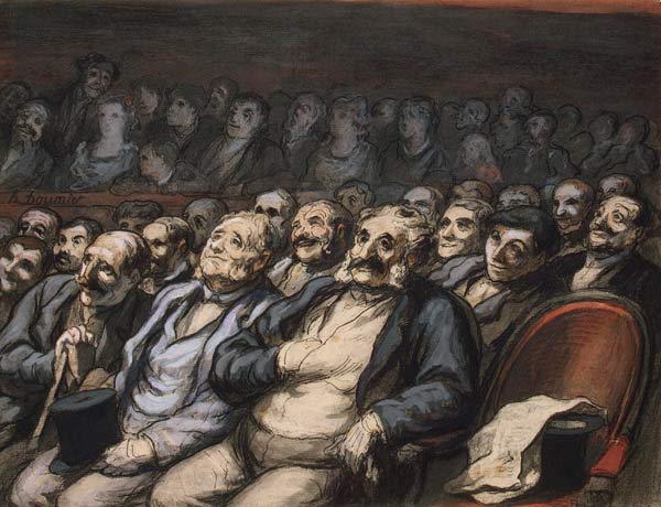 Orchestra Seat, c.1856 (pen & ink with w/c on paper) de Honoré Daumier