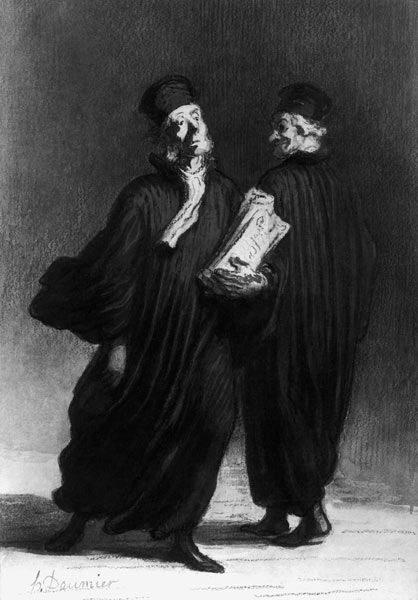 Two Lawyers, c.1862 (watercolour & pencil on paper) de Honoré Daumier