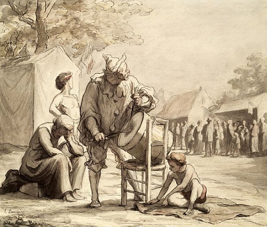 Acrobats at the Fair c.1865-69 de Honoré Daumier