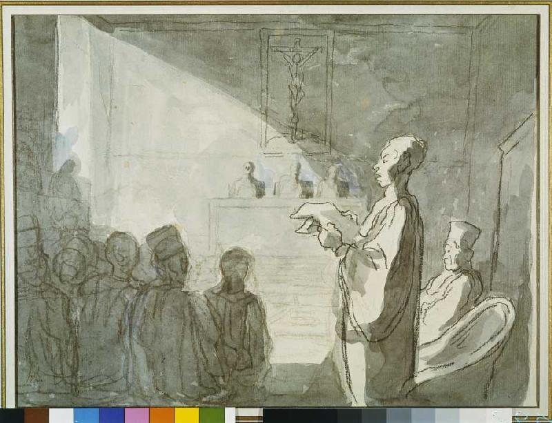 Abogado frente al tribunal de Honoré Daumier