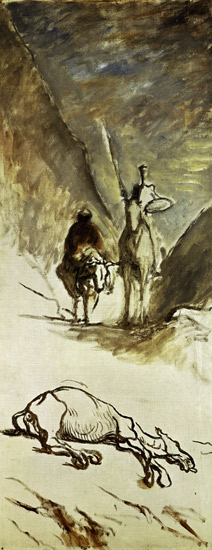 Don Quijote y el muerto de Honoré Daumier