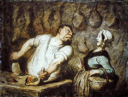 The Butcher, Montmartre Market de Honoré Daumier