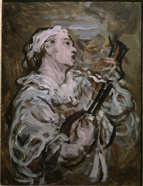 Daumier / Pierrot with Guitar / 1869 de Honoré Daumier