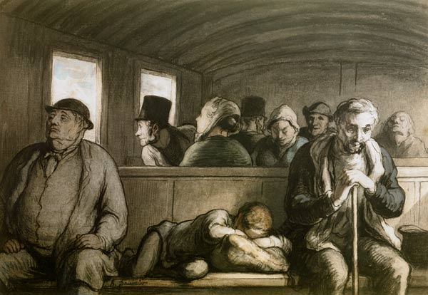 Le wagon de troisieme classe / Daumier de Honoré Daumier