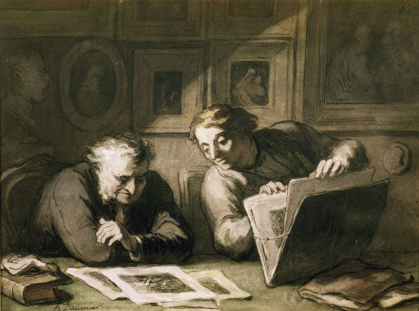 H. Daumier / Deux amateurs d''estampes de Honoré Daumier