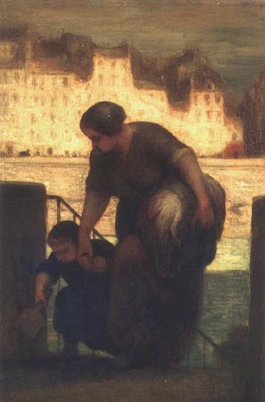 La Sortie you bateau at lessive de Honoré Daumier