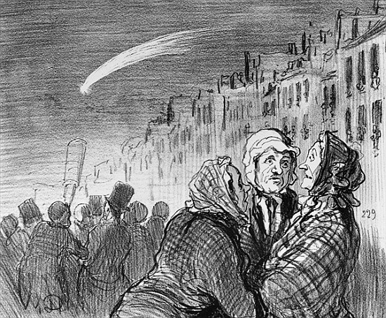 Series ''Actualites'', Ah! yes those comets they always predict great misfortunes, plate 573, illust de Honoré Daumier